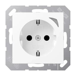 Розетка з заземленням 250V 16A JUNG HOME BTA1521SWWM білий матовий