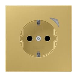 Розумна розетка із заземленням та захистом JUNG HOME BTME1521SC-L латунь Classic