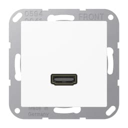 Розетка HDMI 2.0 тип А Jung A550/Flow MAA1112WW, біла, для передачі відео високої якості