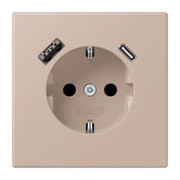 Розетка з заземленням та USB тип AC JUNG LC1520-15CA240 ombre brûlée claire (32131)