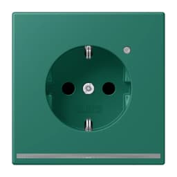 Розетка з заземленням з LED підсвіткою, пружинний затиск JUNG LC1520-OLNW216 vert anglais (32040)