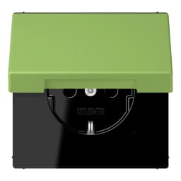 Розетка з заземленням 250V 16A з кришкою та пружинним затиском JUNG LC1520BFKL220 vert 31 (32051)