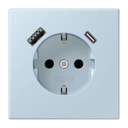 Розетка з заземленням та USB тип AC JUNG LC1520-15CA208 outremer clair (32022)