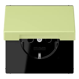 Розетка з заземленням 250V 16A з кришкою та шторками гвинтовий затиск JUNG LC1521BFKIKL222 vert jaune clair (32053)