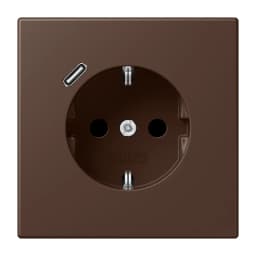 Розетка з заземленням та USB тип C JUNG LC1520-18C239 terre d’ombre brûlée 31 (32130)
