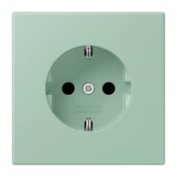Розетка з заземленням 250V 16A зі шторками гвинтовий затиск JUNG LC1521KI217 vert anglais clair (32041)