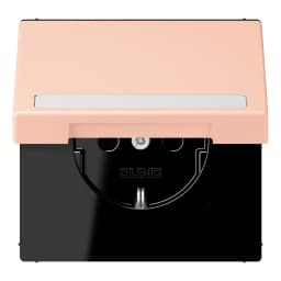 Розетка з заземленням 250V 16A з кришкою, шторками, полем для напису, пружинним затиском JUNG LC1520BFNAKL234 l’ocre rouge clair