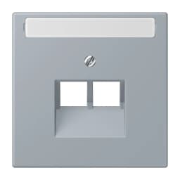 Накладка для 2-ї комп’ютерної розетки UAE з полем для напису JUNG LC969-2NAUA257 gris clair 59