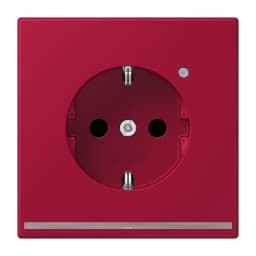 Розетка з заземленням з LED підсвіткою, пружинний зажим JUNG LC1520-OLNW229 rouge carmin (32100)
