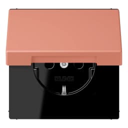 Розетка з заземленням 250V 16A з кришкою та пружинним затискачем JUNG LC1520BFKL233 l’ocre rouge moyen