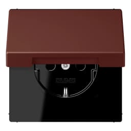Розетка з заземленням 250V 16A з кришкою та шторками гвинтовий затиск JUNG LC1521BFKIKL235 terre sienne brûlée 31 (32120)