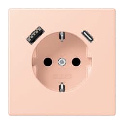 Розетка з заземленням та USB тип AC JUNG LC1520-15CA234 l’ocre rouge clair (32112)