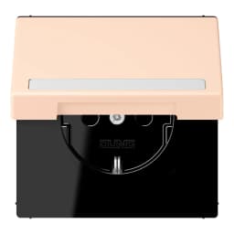 Розетка з заземленням 250V 16A з кришкою, шторками та пружинним затискачем JUNG LC1520BFNAKL228 rose pâle (32091)