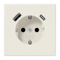 Розетка з з/к і USB тип A + USB тип C, Jung LS1520-15CA сл. кістка