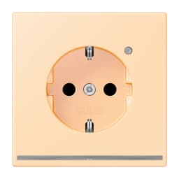 Розетка з заземленням з LED підсвіткою, пружинний зажим JUNG LC1520-OLNW223 ocre (32060)