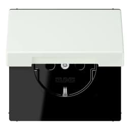 Розетка з заземленням 250V 16A з кришкою, шторками, гвинтовим затискачем JUNG LC1521BFKIKL210 outremer gris