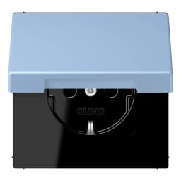 Розетка з заземленням з кришкою та шторками 250V 16A, пружинний затиск JUNG LC1520BFKIKL207 outremer moyen (32021)