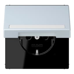 Розетка з заземленням 250V 16A з кришкою, шторками, полем для напису, пружинним затискачем JUNG LC1520BFNAKL209 outremer pâle (32023)