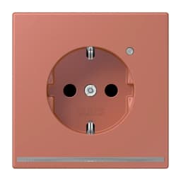 Розетка з заземленням з LED підсвіткою, пружинний затиск JUNG LC1520-OLNW236 terre sienne brique (32121)