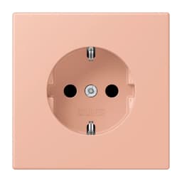 Розетка з заземленням 250V 16A зі шторками гвинтовий затиск JUNG LC1521KI231 rose clair (32102)