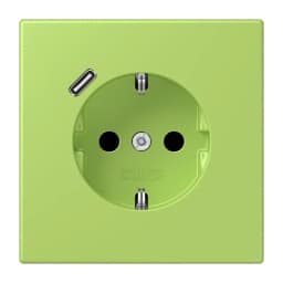 Розетка з заземленням та USB тип C JUNG LC1520-18C221 vert clair (32052)