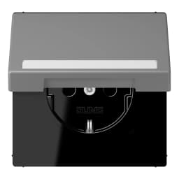 Розетка з заземленням 250V 16A з кришкою, шторками та пружинним затиском JUNG LC1520BFNAKL203 gris 31 (32011)