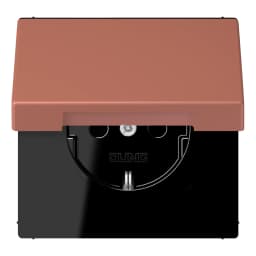 Розетка з заземленням 250V 16A з кришкою, шторками, гвинтовим затискачем JUNG LC1521BFKIKL236 terre sienne brique (32121)