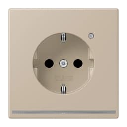 Розетка з заземленням з LED підсвіткою, пружинний затиск JUNG LC1520-OLNW243 ombre naturelle claire (32142)