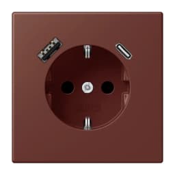 Розетка з заземленням та USB тип AC JUNG LC1520-15CA235 terre sienne brûlée 31 (32120)