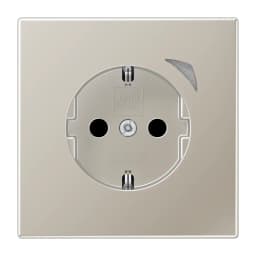 Розетка з заземленням 250V 16А з шторками JUNG HOME Energy BTES1521SE-L нержавіюча сталь