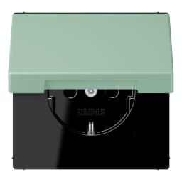 Розетка з заземленням 250V 16A з кришкою та шторками гвинтовий затиск JUNG LC1521BFKIKL217 vert anglais clair (32041)