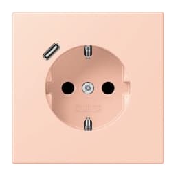 Розетка з заземленням та USB тип C JUNG LC1520-18C234 l’ocre rouge clair (32112)