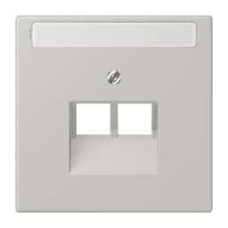 Накладка для 2-ї комп’ютерної розетки UAE з полем для напису JUNG LC969-2NAUA205 gris clair 31