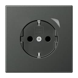 Розетка з заземленням 250V 16А з шторками JUNG HOME Energy BTAL1521SEAN-L антрацит