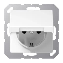 Розетка із з/к та з кришкою 230V/16A Jung Eco Profi EP1420KLWW, білий