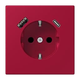 Розетка з заземленням та USB тип AC JUNG LC1520-15CA229 rouge carmin (32100)