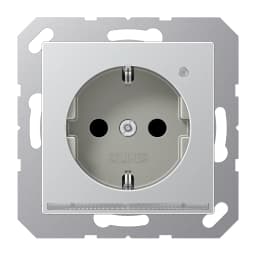 Розетка SCHUKO з LED підсвіткою алюміній JUNG A1520-OALLNW