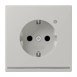 Розетка з заземленням з LED підсвіткою, пружинний затиск JUNG LC1520-OLNW205 gris clair 31 (32013)