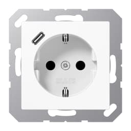 Розетка SCHUKO із USB тип C, Jung арт. A1520-18CWW, білий