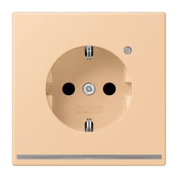 Розетка з заземленням з LED підсвіткою, пружинний затиск JUNG LC1520-OLNW237 terre sienne claire 31 (32122)