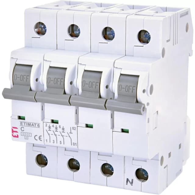 Автоматичний вимикач ETI ETIMAT 6 3p+N з 2A (6kA) (2146508)