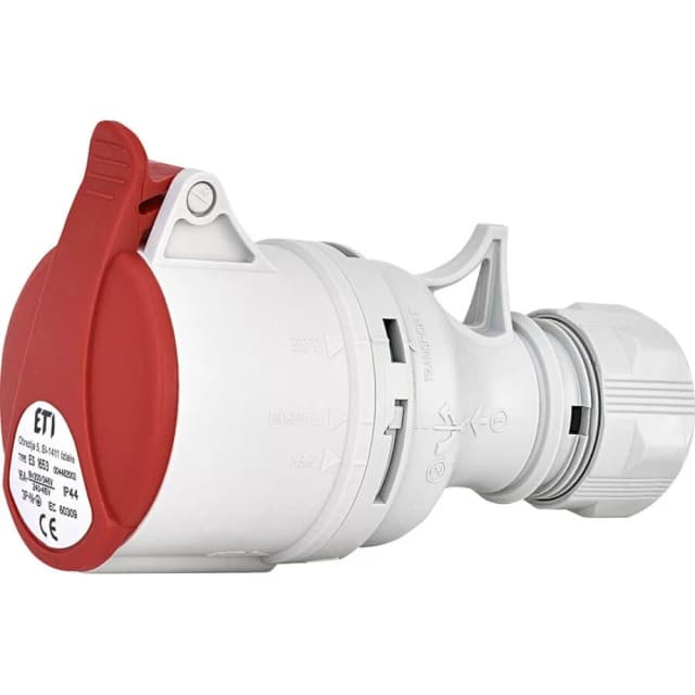 Кабельний силовий роз єм ETI 004482002 ES-1653 IP44 (16А 400V 3P+N+PE)