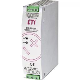 Блок живлення ETI PS-72-24 (Вхід: 100-240V AC/140-340V DC; Вихід: 24-28V DC/75W/3A) (4656681)