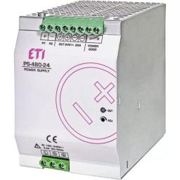 Блок живлення ETI PS-480-24 (Вхід: 100-240V AC/140-340V DC; Вихід: 24-28V DC/480W/20A) (4656684)
