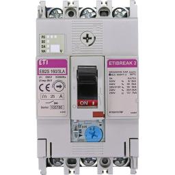 Автоматичний вимикач ETI EB2S 160/3LA 100А 3P (16kA регулируемый) (004671883)