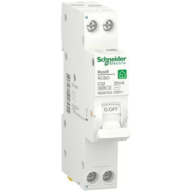 Диференціальний автомат Schneider Electric Resi9 RCBO 32A C 1P+N 30mA АС 6kA (R9D87632)
