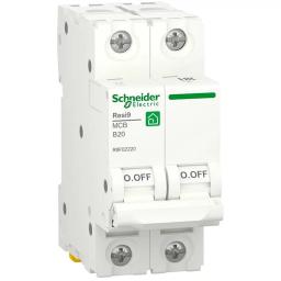 Автоматичний вимикач Schneider Electric RESI9 6кА 2P 20A B (R9F02220)