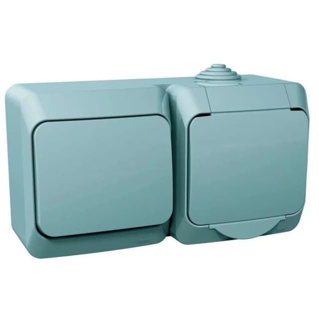 Розетка з вимикачем (сірий) Cedar Plus