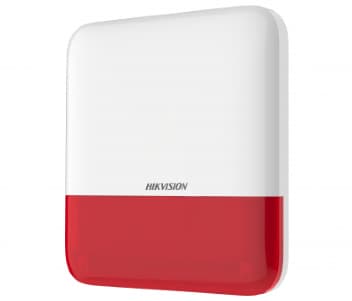 Бездротова зовнішня сирена Hikvision DS-PS1-E-WE-Red (червона)