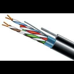 Кабель вита пара ЗЗКМ (FTP мідь вуличний із тросом) Cat. 5e F/UTP PE 4х2х24 AWG + S. M. трос (к)(72113) бухта 500м.